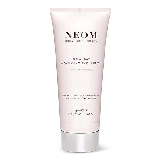 Neom- Great Day Magnesium Body Butter, 200ml | Mandarin & Wild Mint | Cream Moisturiser With Essential Oils | Nourish & Soften | Fresh & Zesty-Velvo Beauty