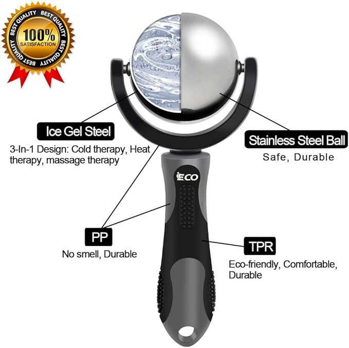 Cryosphere Cold Massage Roller Ball - Massage Ball for Cold & Heat Relief, Myofascial Release, Trigger Point Therapy, Muscle Knots - Deep Tissue Ice Massager-Velvo Beauty