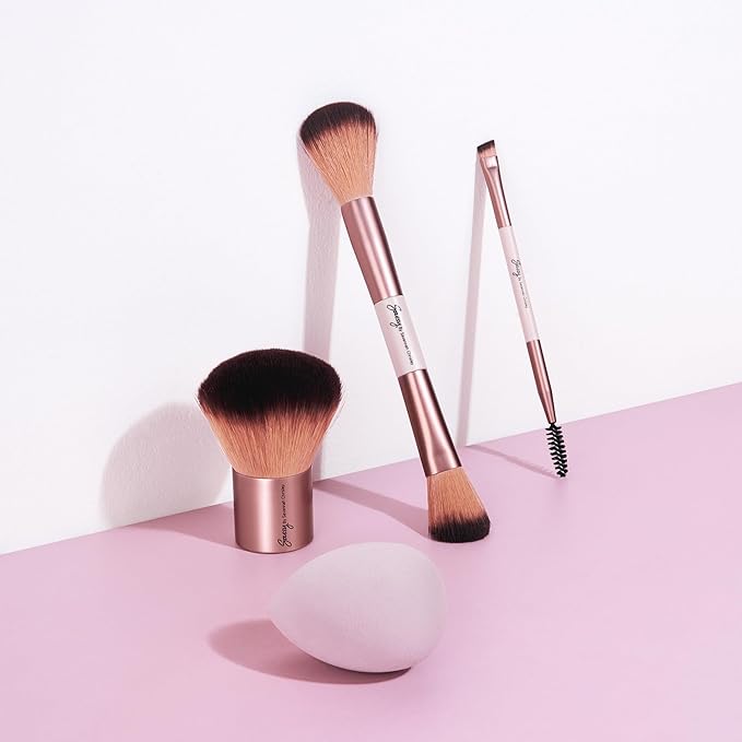 Sassy by Savannah Chrisley Sassy Brush Kit - Beauty Tool Kit for Women - All-in-One Beauty for Eyes and Face - Brush Kit Great for Makeup Application - Kit Includes Reusable Zipper Pouch - 4 Pc-Velvo Beauty