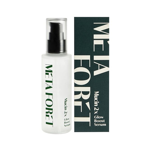 METAFORET Vegan Mucin 2x Glow Boost Serum 3.38oz 100ml / Day and Night Face Moisturizer for Dry, Sensitive, Acne Prone Skin, Dark Spot, Hydrating, Nourishing, Anti Aging, No More Snail Mucin-Velvo Beauty
