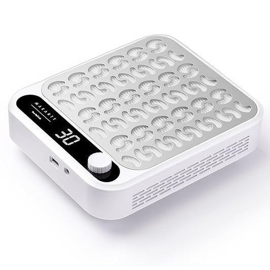 Makartt Nail Dust Collector - Professional Powerful Suction Larina Dust Collector Nail Tech LED Display, Adjustable Speed Reusable Filter, Strainer Panel for Acrylic Nail Polishing Manicure Salon Home-Velvo Beauty