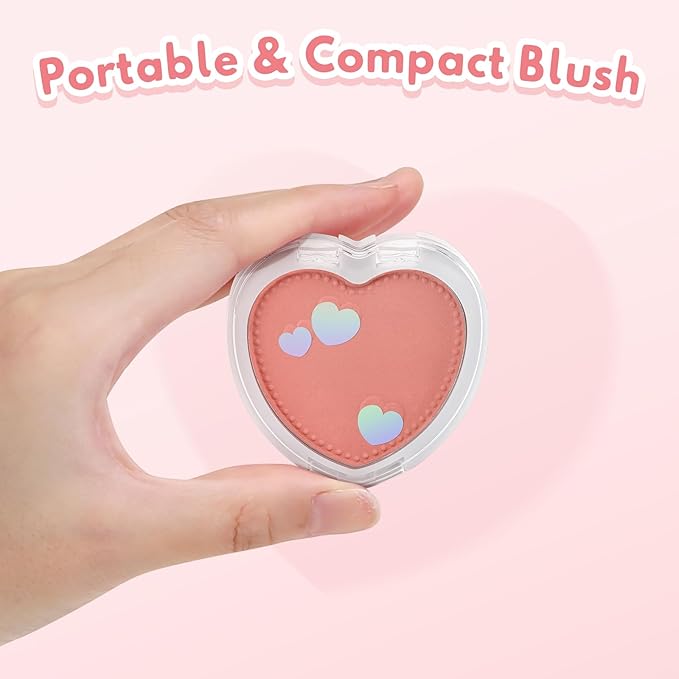 Boobeen Powder Blush Matte Pressed Blush Palette, Highly Pigmented Cream Pink Blusher for Cheeks, Blusher Compact Powder Makeup Lightweight Easily Blends, Single Color Rouge Powder-Velvo Beauty