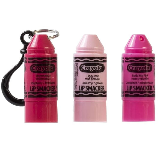 Lip Smacker Crayola Crayon Stackable Flavored Clear Balm Pink, Pinks, 0.03 Ounce-Velvo Beauty