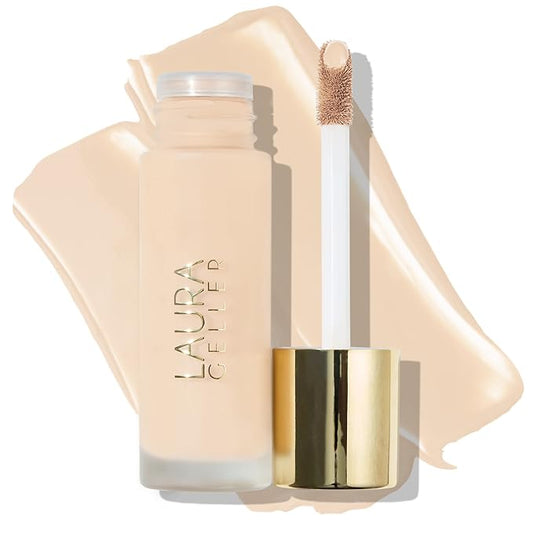 LAURA GELLER NEW YORK Double Take Liquid Foundation | Medium to Full Coverage, Natural Matte Finish, Porcelain-Velvo Beauty