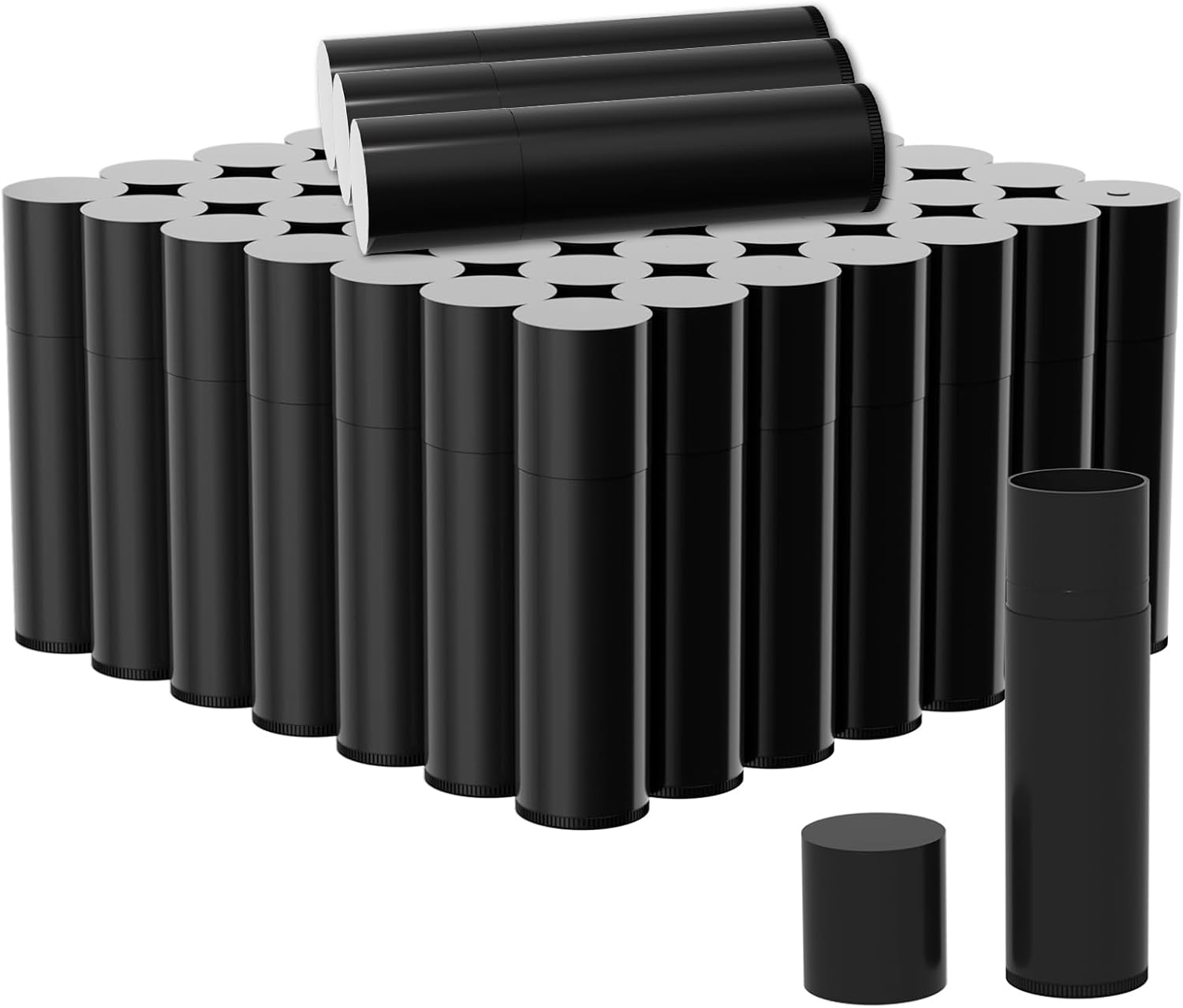 Empty Lip Balm Tubes for DIY Lipstick with Leak-proof Caps, 100-Pack Lip Balm Containers BPA Free, Black-Velvo Beauty