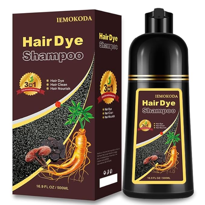Hair Dye Shampoo for Gray Hair, 3-in-1 Color Shampoo Hair Dye for Women & Men, Natural Brown Hair Coloring Shampoo, Shampoo Tinte Para El Cabello, Plant Bubble Hair Dye, Easy to Use at Home (Coffee)-Velvo Beauty