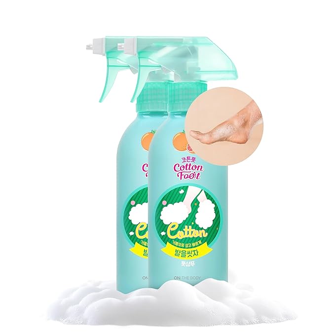 Cotton Foot Shampoo Soap (Grapefruit, 13fl oz*2, Pack of 2) - Refreshing Cleanse Spray, Deodorizing Foor Care. Foaming Wash, Easy to Use-Velvo Beauty