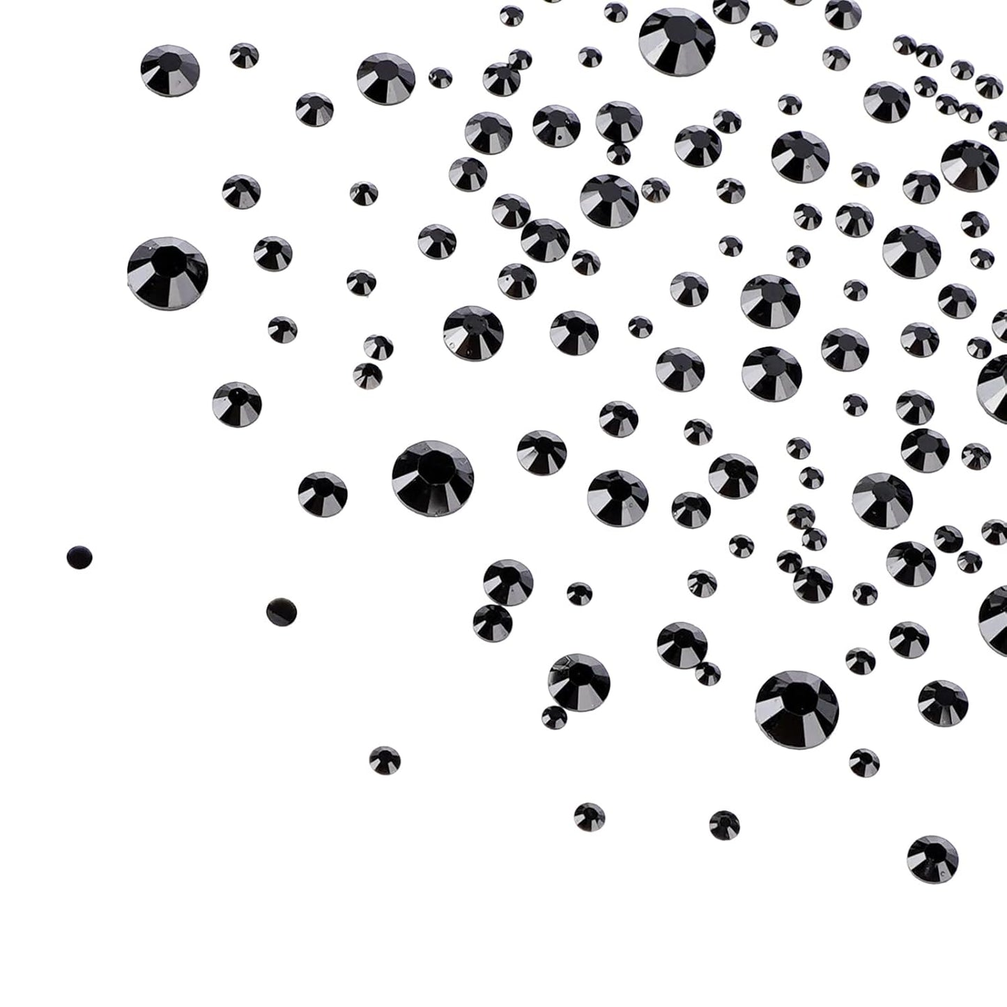 Canvalite 2784PCS Black Rhinestones Flat Back Gems, Nail Rhinestones Nail Art Gems with 5Pcs Jewelry Glues, Tweezers and Rhinestone Picker, Nail Art Tools for Nails, Clothes, Face, Crafts-Velvo Beauty