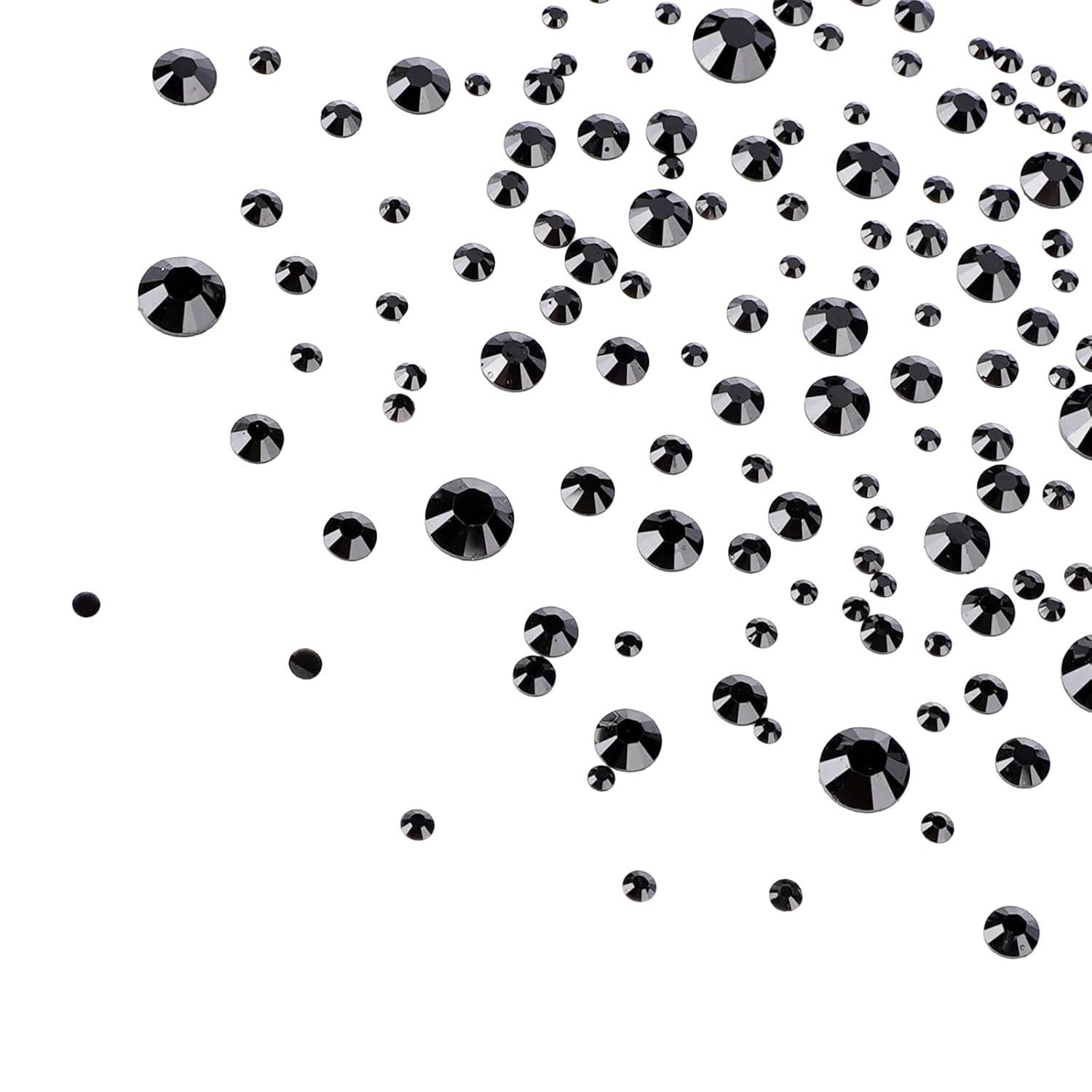 Canvalite 2784PCS Black Rhinestones Flat Back Gems, Nail Rhinestones Nail Art Gems with 5Pcs Jewelry Glues, Tweezers and Rhinestone Picker, Nail Art Tools for Nails, Clothes, Face, Crafts-Velvo Beauty