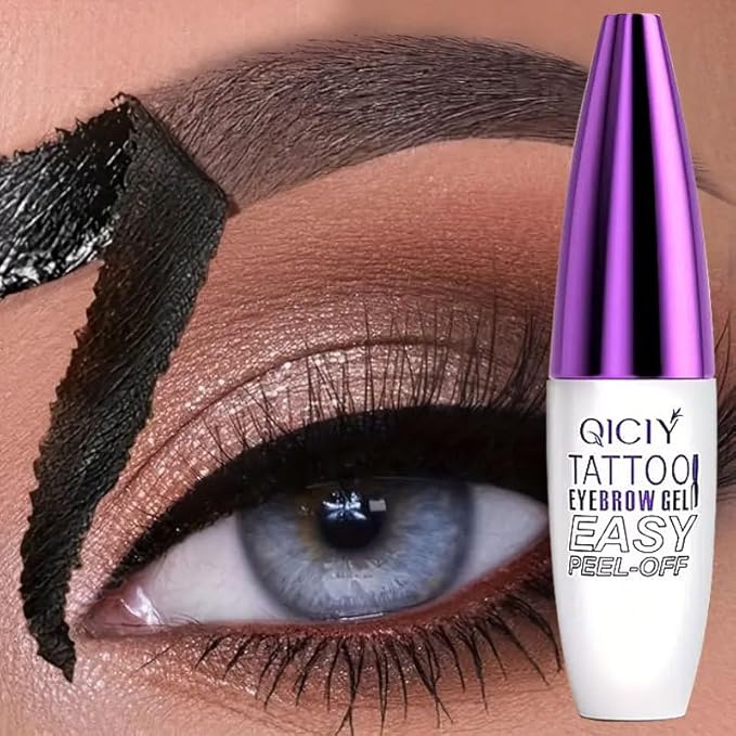 2pcs Black Tattoo Eyebrow Gel Tinting, Waterproof & Transfer-proof for Fuller Brows, Suitable for All Skin Types (Black, 2Pcs)-Velvo Beauty