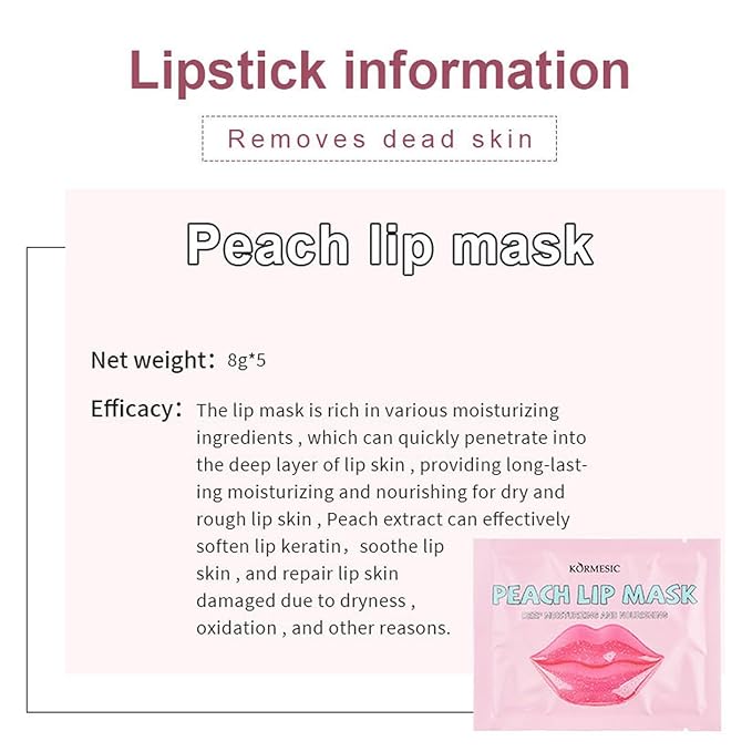 4 In 1 Peach Lip Care Kit With Lip Exfoliator Scrub And Moisturizer, Peach Scrub Bubble, Hydrating Lip Mask, Lip Scrubs Gentle Exfoliating, Instant Moisturizing, Lip Balm Hydrating For Very Dry Lips-Velvo Beauty