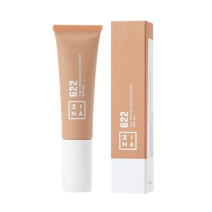3INA 622 Tinted Moisturizer for Face with SPF 30 - Dark Sand - BB Cream with Light to Medium Coverage - Hyaluronic Acid Moisturizer for All Skin Tones - Vegan, Cruelty and Paraben Free Make Up - 1 oz-Velvo Beauty