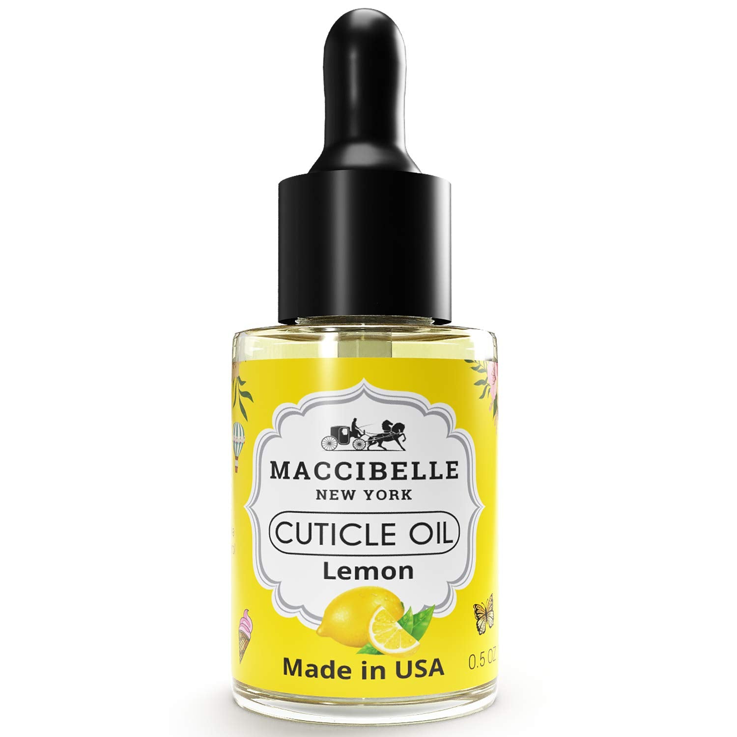 Maccibelle Cuticle Oil 0.5 oz - Soothe Nail Dry Cracked Cuticles (Lemon, 0.5 Fl Oz)-Velvo Beauty