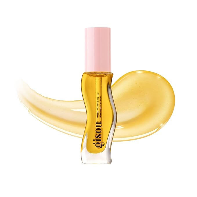 Gisou Honey Infused Hydrating Lip Oil, Nourishing Moisturizer for Dry Lips, High Shine, Smooth Finish, Clear Golden Glow, Fresh Honey Scent, 8ml-Velvo Beauty