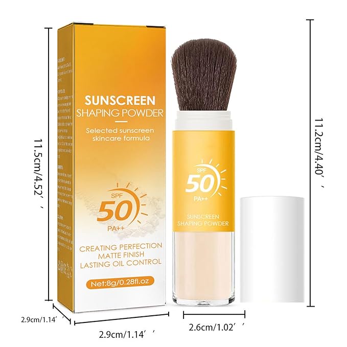 Mineral Sunscreen Setting Powder, SPF 50 PA++, Mineral Brush Powder, Matte Translucent Loose Setting Powder, Natural Oil Control Lightweight Face Powder for All Skin, Smooth, Lasting, Breathable-Velvo Beauty