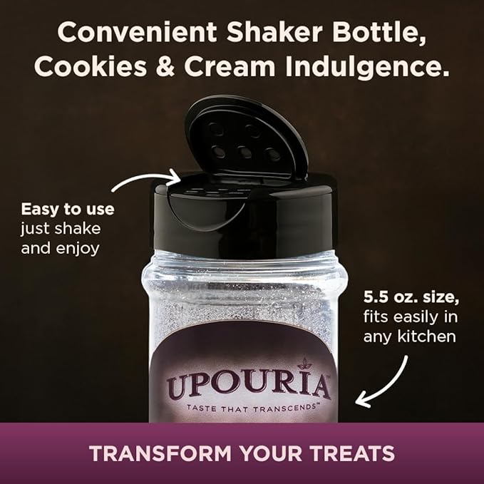 Upouria Cookies & Cream Coffee Topper, Vegan, Rich Flavor Enhancer for Coffee, Hot Chocolate, Ice Cream, 5.5oz-Velvo Beauty