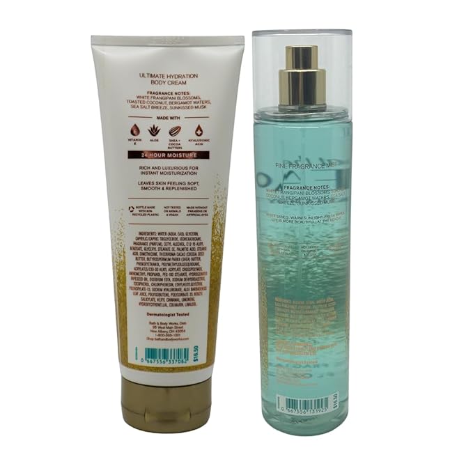 Bath & Body Works At the Beach - Gift Pack for Holiday - Mist 8oz and Body Cream 8oz-Velvo Beauty