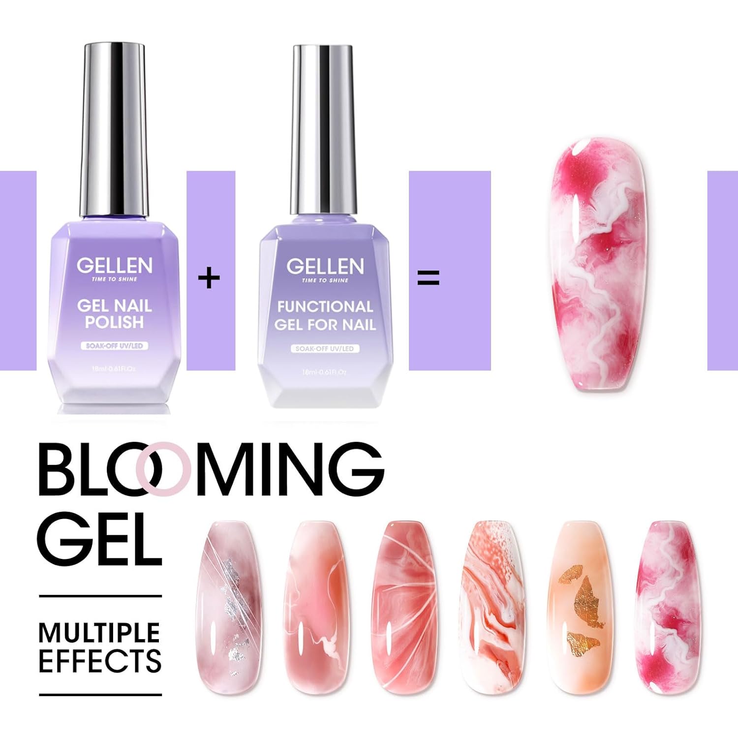 Gellen 7 in 1 Multifunctional Blending Gel in a Bottle - Blooming Gel, Nail Glue, Nail Strengthener, Home Salon DIY Manicure for Women Girls-Velvo Beauty