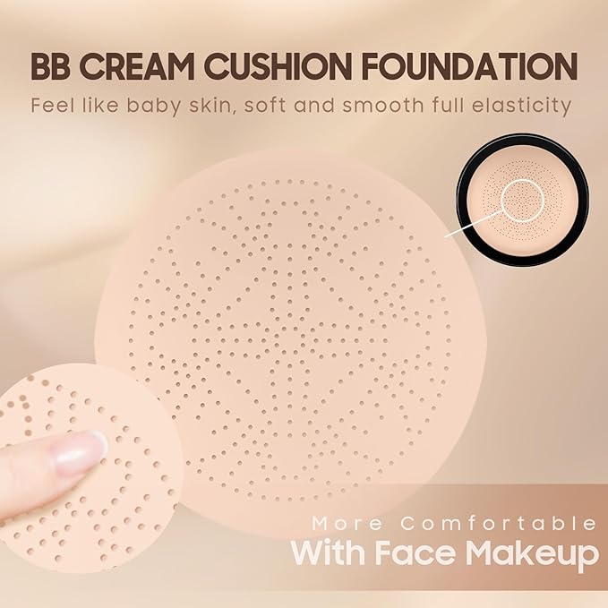 Air Cushion CC Cream Mushroom Head Foundation - Moisturizing BB Creams Foundation, Long-Lasting Waterproof Matte Concealer for Even Skin Tone (Medium Deep, 1 PCS)-Velvo Beauty