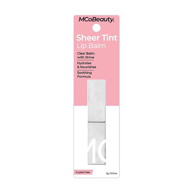 MCoBeauty Sheer Tint Lip Balm, Clear, Nourishing Balm for Healthy, Luscious Lips, Vegan, Cruelty Free Cosmetics-Velvo Beauty