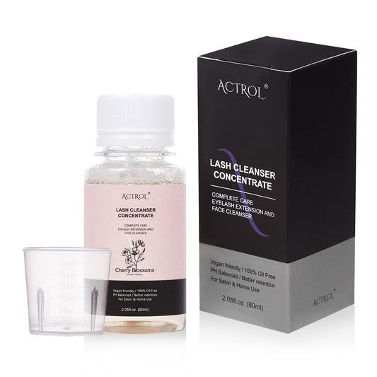 Eyelash Cleanser Concentrate 60ml Cherry Blossom Professional Lash Shampoo Foaming Cleanser DIY Non-lrritating Wash for Extensions Lashes with Salon Home Care-Makes 12 Bottles-Velvo Beauty