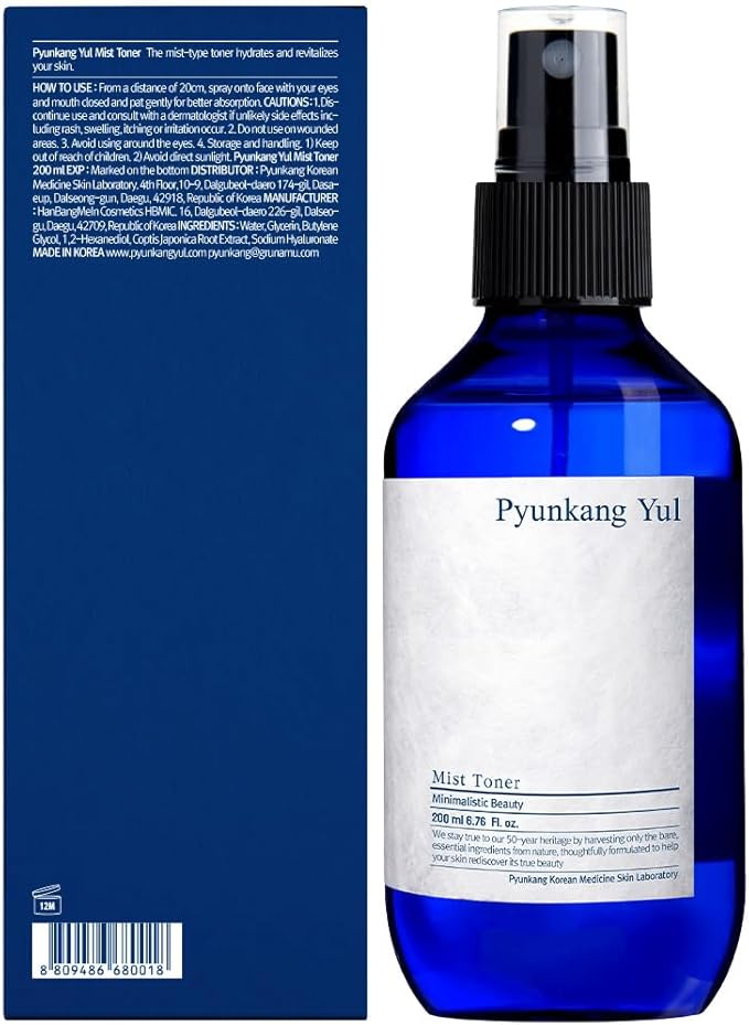 Pyunkang Yul Facial Mist Toner 6.8 Fl. Oz - Face Moisturizer Skin Care Korean Spray Toner for Oily and Combination Skin Types - Astringent for Face Certified as a Zero-Irritation - Watery Texture-Velvo Beauty
