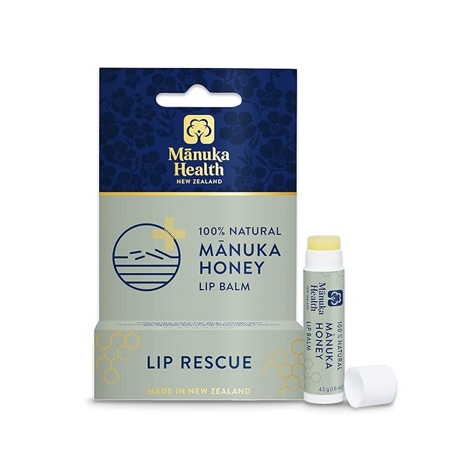 Manuka Health Lip Rescue - 0.16 oz Lip Balm for Dry Cracked Lips - 100% Natural Lip Balm with MGO 250+ Manuka Honey and Beeswax Provides Potent Lip Care-Velvo Beauty