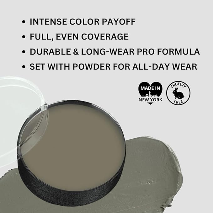 Mehron Makeup Color Cups | Stage, Foundation, Face Paint, Body Paint, Halloween | Face Paint Makeup | Greasepaint .5 oz (14 g) (Zombie Flesh)-Velvo Beauty