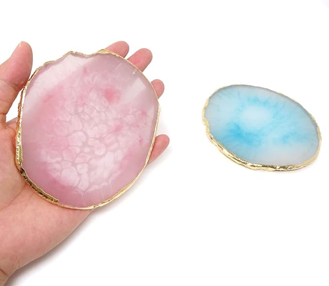 Honbay 2PCS Golden Edge Resin Nail Art Palettes Drawing Plates Manicure Display Tools for Women-Velvo Beauty