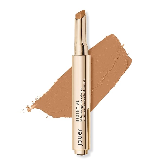Jouer Essential High Coverage Concealer Pen - Under Eye Concealer for Dark Circles - Brightening Makeup for Eye Circles - Color Corrector Eye Primer with Hyaluronic Acid and Vitamin E-Velvo Beauty