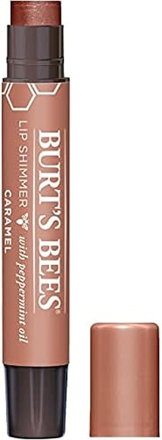 Burt's Bees Shimmer Lip Tint Set, Tinted Lip Balm Stick, Moisturizing for All Day Hydration with Natural Origin Glowy Pigmented Finish & Buildable Color, Caramel (4-Pack)-Velvo Beauty