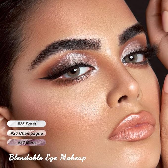 FOCALLURE 3 Pcs 2 in 1 Eyeshadow and Eyeliner Pen, Shimmer Eye Shadow Pencil, High Pigmented Eyeshadow, Highlighter Eye Liner, Multi-Dimensional eyes Look, FA38-11116-123-Velvo Beauty