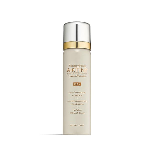 Jerome Alexander MagicMinerals AirTint Tinted Moisturizer AirBrush Spray Light Shade | Tinted Moisturizer Spray with Anti-Aging Ingredients | Warm Bright-Velvo Beauty