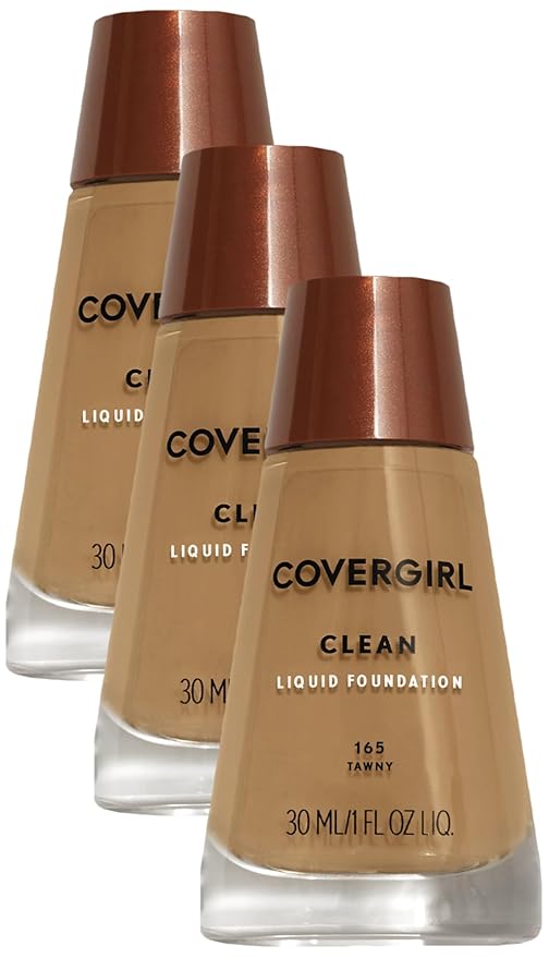 COVERGIRL Clean Makeup Foundation Tawny 165, 1 oz (packaging may vary) (Pack of 3)-Velvo Beauty