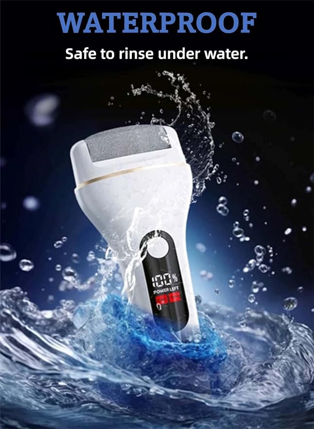 Electric Foot Callus Remover, Portable Electric Foot File with 15 in 1 Professional Pedicure Kits,Rechargeable Pedicure Tools for Foot Care, Waterproof Remover Cracked Feet & Dead Skin, Gift (White)-Velvo Beauty