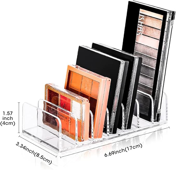Eyeshadow Makeup Palette Cosmetic Organizer - Waterproof Eyeshadow Organizer for Eye Makeup Palette,Bathroom Countertop,7 Sections (1PCS-Small)-Velvo Beauty
