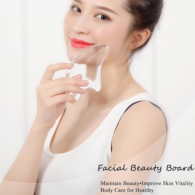 Gua Sha Facial Tools Transparent Natural Resin Face Massage Tool for Body Gua Sha Lymphatic Drainage Massager Fascia Blaster Cellulite Remove Skin Care, Relieve Muscle Tension and Jawline Sculpting-Velvo Beauty