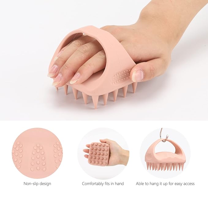 BTYMS 2 Pcs Solid Sillicone Scalp Massager Hair Shampoo Brush Scalp Scrubber Exfoliating Brush Hair Washing Brush Head Scrubber for Shower-Velvo Beauty