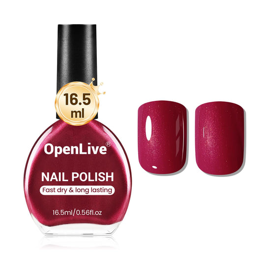 16.5ml Red Glitter Nail Polish Large Volume Quick Dry Nail Polish, Long Lasting Shine, Fingernail Toenail Nail Art DIY Home Travel Nail Art Gift-Velvo Beauty