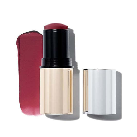 MAKE Beauty Heat Stroke Cream Blush Stick for Cheeks with Natural Hydrating Dewy Finish. Creamy Gel Blush Balm - Shade Slush, Violet Purple Cheek Tint-Velvo Beauty