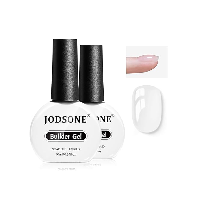 JODSONE 2Pcs 10ml Builder Gel Set, Clear Gel Nail Strengthener for Thickening, Nail Extension, Apex Building, Repairing Broken Nails, Long Lasting DIY Nail Art Gift for Women-Velvo Beauty