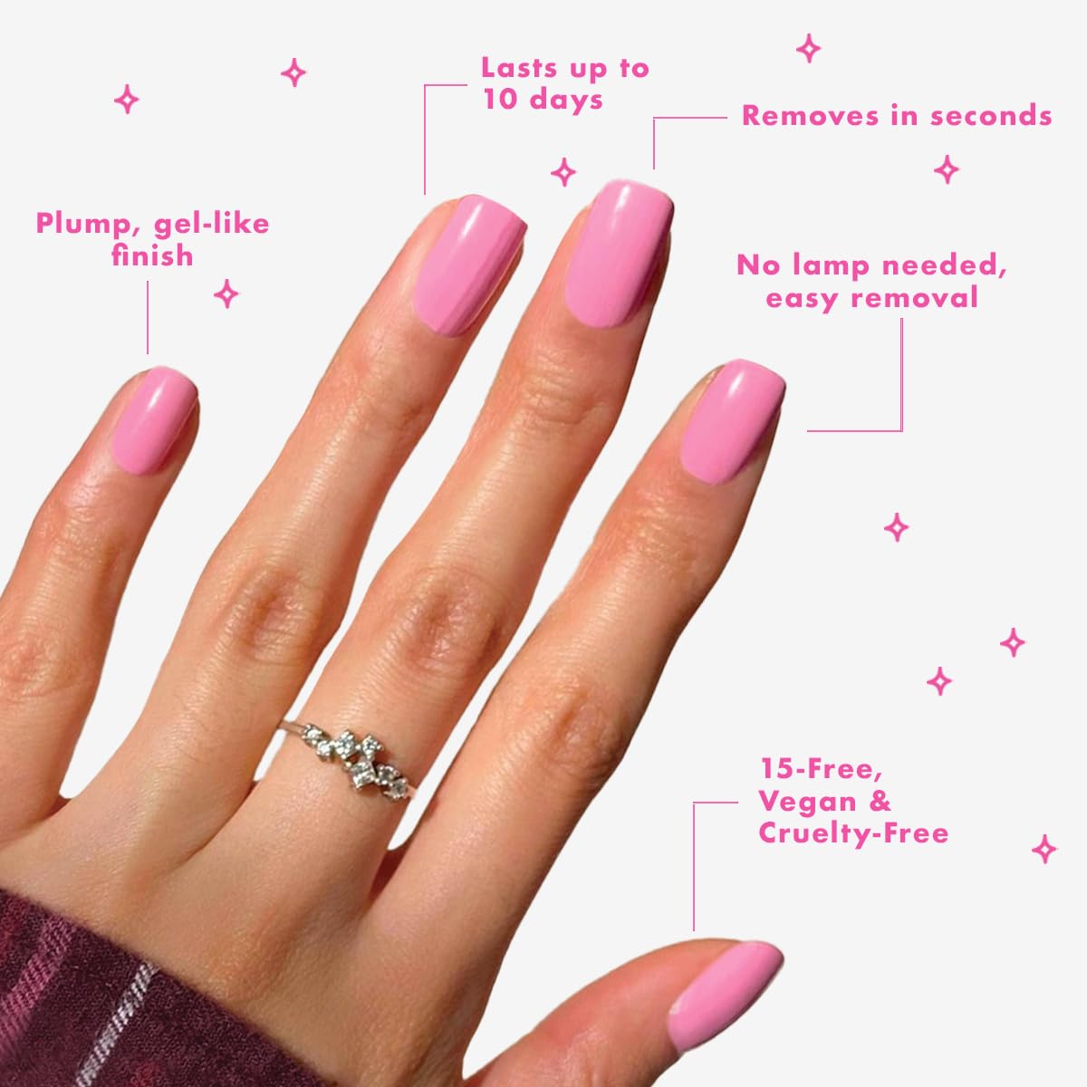 Olive & June Long Lasting Nail Polish | Plump, Gel-Like Finish No Lamp Needed | Lasts up to 10 days | Salon-Quality Color at Home | 15-Free, Vegan Cruelty-Free Chip-Resistant Shine | JM Pinky Lavender-Velvo Beauty