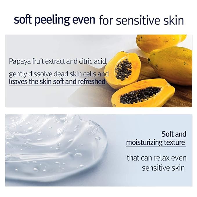 Pyunkang Yul PKY Peeling Gel with Immediate Visible Effect, Mild and Smooth Face Scrub with Papaya and AHA, Zero-Irritation, Korean Skincare (3.4 Fl.Oz, 100ml)-Velvo Beauty