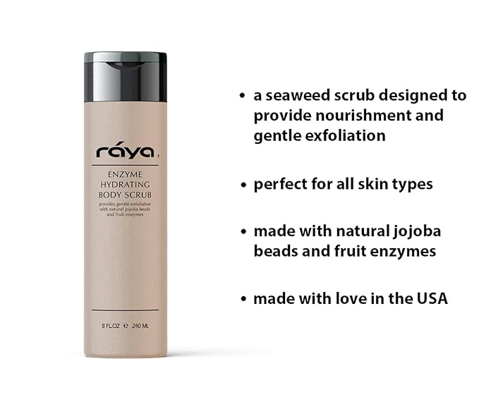 RAYA Enzyme Hydrating Body Scrub 8 oz Orange Vanilla Scent (S-104) | Gentle and Exfoliating Body Scrub | Made with Seaweed, Jojoba Beads, and Fruit Enzymes-Velvo Beauty