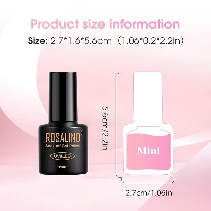 ROSALIND Pink Gel Polish, 8 Colors Hot Pink Light Pink Neon Pink Gel Nail Polish Set Pink Shades Pink Valentine Gel Polish Collection Nail Art Gift DIY at Home-Velvo Beauty