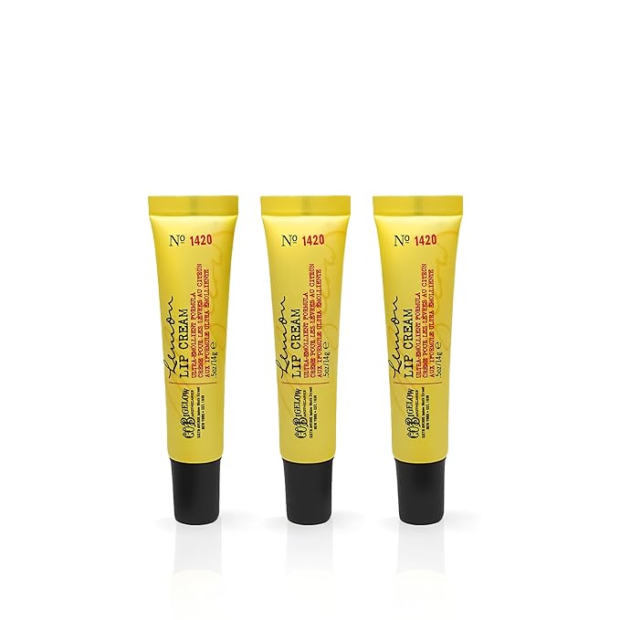 C.O. Bigelow Lemon Lip Cream Trio, Ultra-Emollient Formula with Shea Butter, 0.5 oz / 14g each, pack of 3-Velvo Beauty