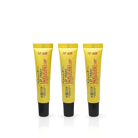 C.O. Bigelow Lemon Lip Cream Trio, Ultra-Emollient Formula with Shea Butter, 0.5 oz / 14g each, pack of 3-Velvo Beauty
