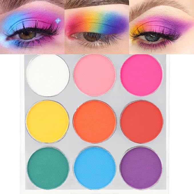 SUAKE 9 Colorful Light to Dark Matte Eyeshadow Palette. Highly Pigmented Pink Orange Blue Purple Eye shadow Paleta.Blendability Matte Makeup Powder Palet.paleta de sombras de ojos-Velvo Beauty