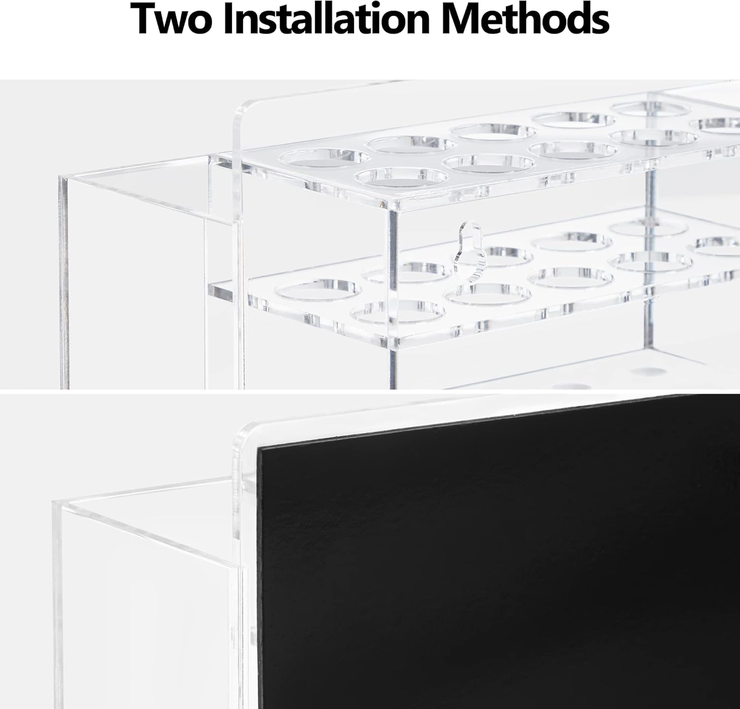HBlife Acrylic Magnetic Dry Erase Marker Holder for Whiteboard, Wall Mount 10 Slots Magnet Pen Pencil Holder for Fridge Refrigerator, Locker Organizer Accessories for School Classroom Office, Clear-Velvo Beauty