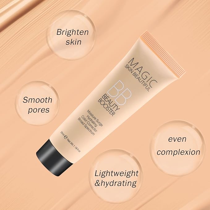 Boobeen Hydrating BB Cream - Full-Coverage Foundation & Concealer, Color Correcting Tinted Moisturizer for All Skin Types - Evens Skin Tone-Velvo Beauty